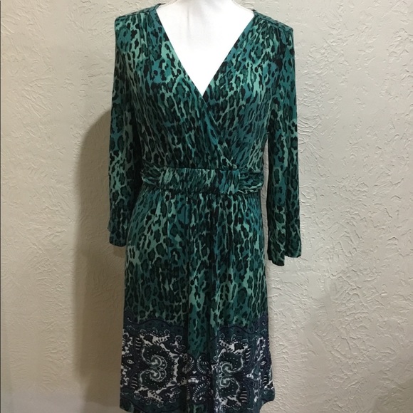 Soma Dresses & Skirts - Soma large green animal print dress